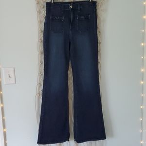 Dark wash flare jeans